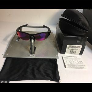 NEW Oakley Flak Jacket Pol Black/Red Iridium Lens